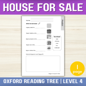 Level 4 House for Sale Comprehension Worksheet Oxford Reading Tree