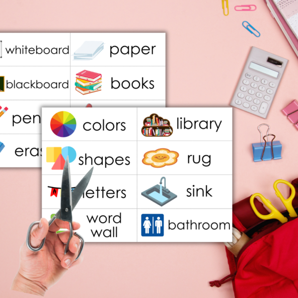 Around the Classroom Everyday Vocabulary Labels