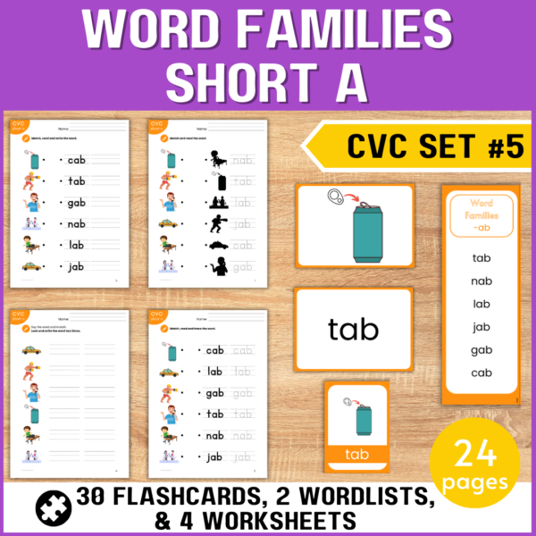 Word Families CVC Short A ab