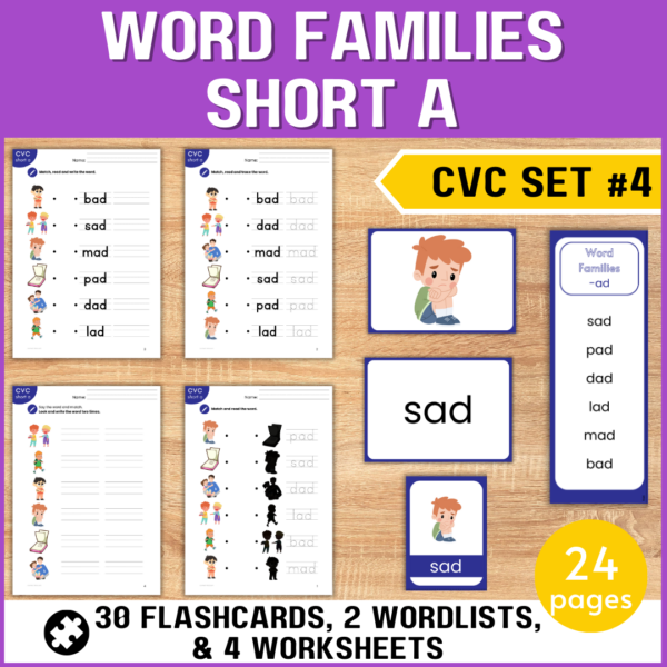 Word Families CVC Short A ad